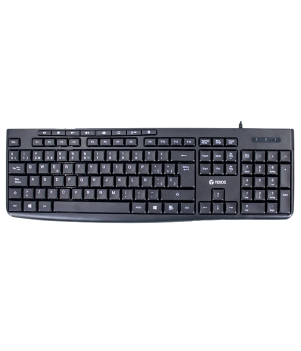 KIT TECLADO TEROS TE-5012S: MOUSE, USB, 1000 DPI, 3 BOTONES, 105 + 8 TECLAS,