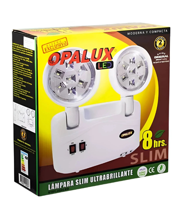 LAMPARA DE EMERGENCIA OPALUX 9101.220LED/CJ1: SLIM 4V 2.5AMP 14 LED SMD ULTRA