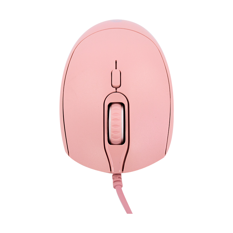 Mouse Óptico Teros TE-1226S Rosado 1600 DPI USB 4 Botones