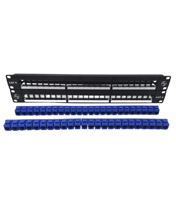 PATCH PANEL SATRA 0102024804: CAT6 MOD 48PTOS C/J AZUL SATRA