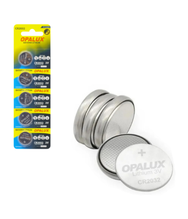 PILAS OPALUX OP-2032BP5 CR2032: LITHIUM 3V, 5 UNIDADES