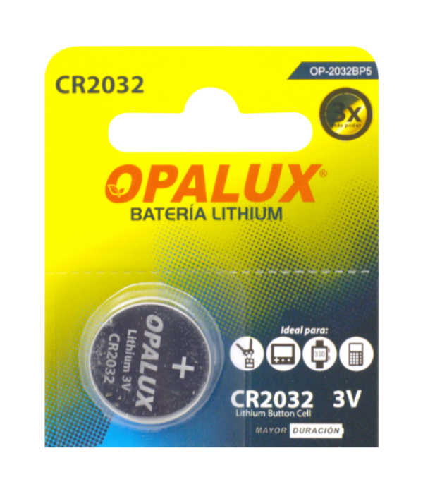 Pila CR2032 Opalux OP-2032BP5 Litio 3V