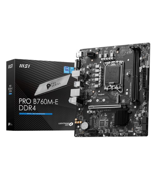 PLACA MSI PRO B760M-E: MOTHERBOARD PRO B760M-E, CHIPSET INTEL B760, LGA1700,