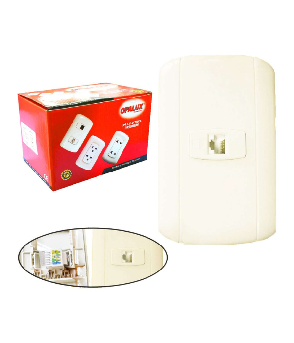 PLACA PARED OPALUX CJ1105: 1 VÍA C/SALIDA DE RED RJ45 8 HILOS (DADO) C/IVORY