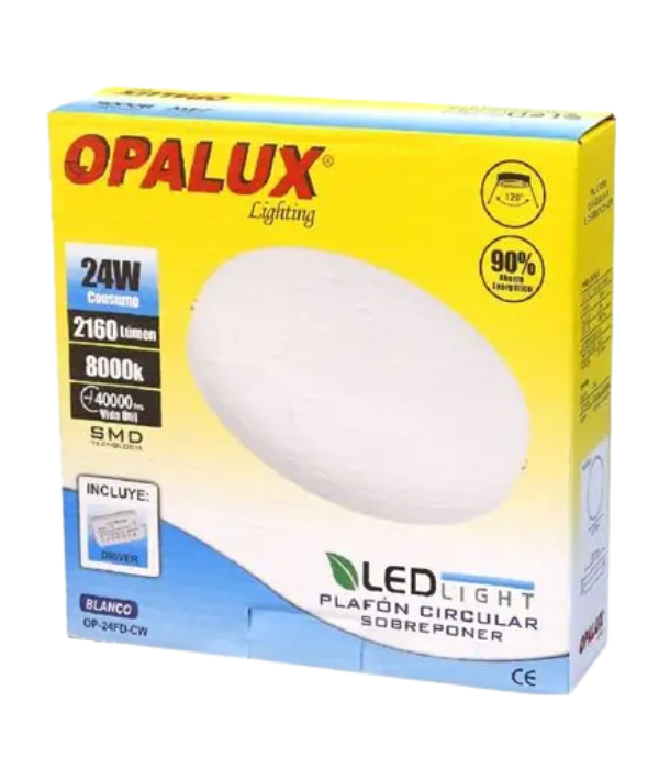 PLAFON OPALUX OP-24SP80CW: DUAL ADOSAR EMPOTRAR, 24W, 8000K