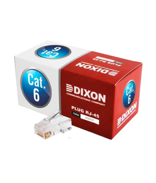 PLUG RJ45 DIXON PB88502X-CN: CAT. 6 X 100 UNIDS.