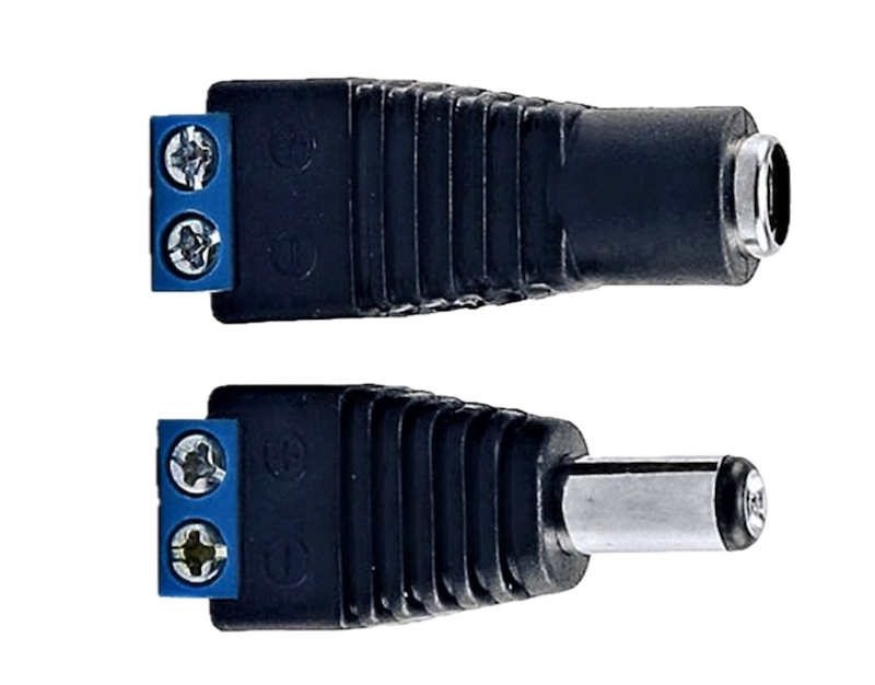 Plug y Jack DC Azul para Camara de Vigilancia GP-300(PJ)A