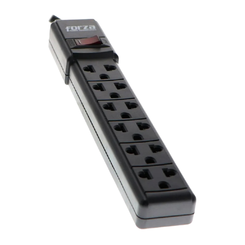 Regleta Supresora de Picos Forza PS-001B 6 Tomas Negro 220V