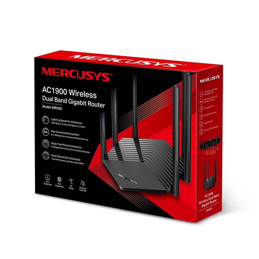ROUTER INALAMBRICO MERCUSYS MR50G AC1900: AC1900 WIRELESS DUAL BAND 5 GHZ BAN