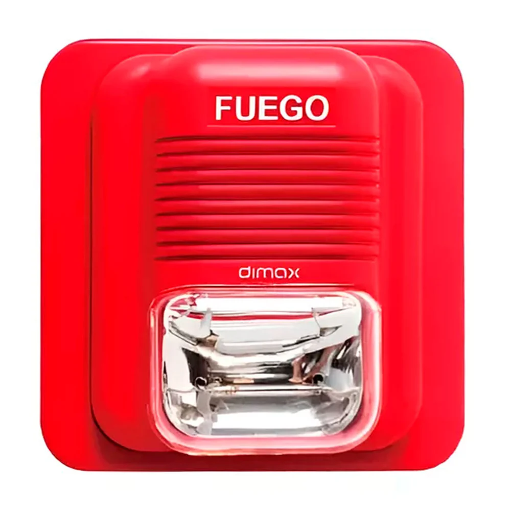 SIRENA DIMAX ESTROBO W030: DE 3 TONOS PARA SISTEMA CONTRA INCENDIO 12 A 24V