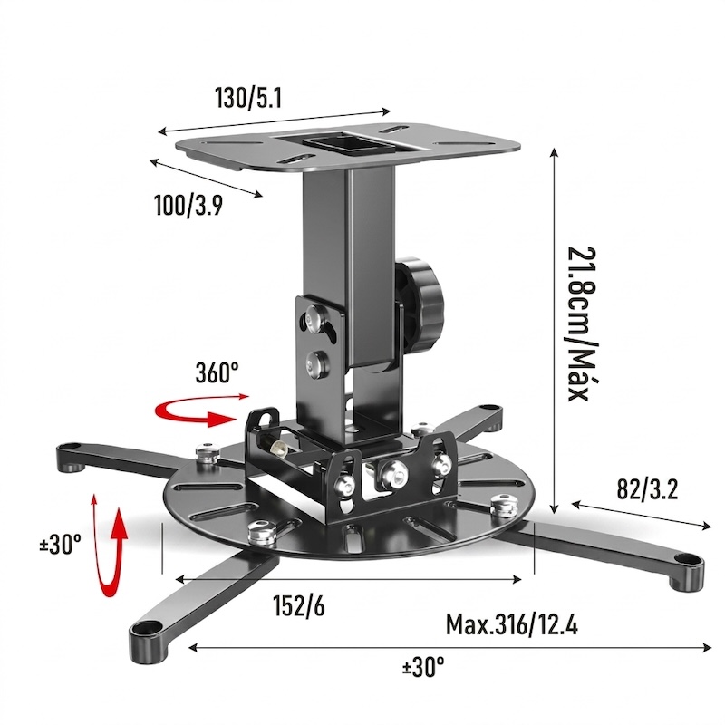 Soporte para Proyector High Full Max ZZ-HFM-4365 43-65cm 15kg Giro 360°