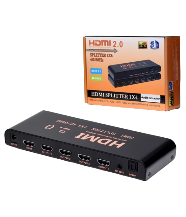 Splitter HDMI High Full Max ZZ-AYSA-14V14 1x4 con Audio Extractor