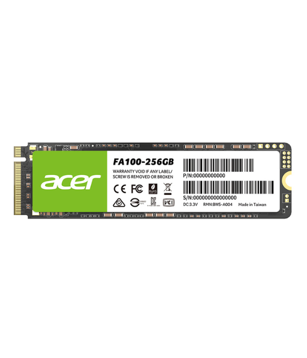 SSD ACER BL.9BWWA.118 FA100 256GB: NVME PCIE 3.0 M.2, 256GB