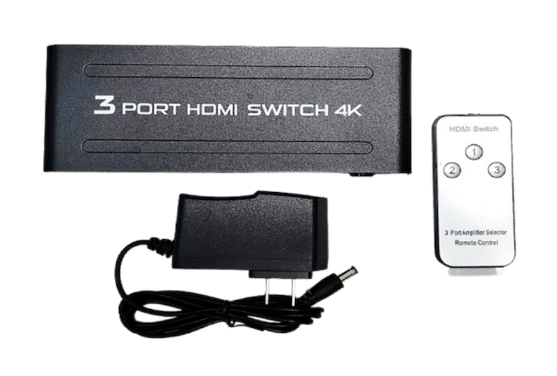 Switch HDMI FJGEAR GP-FJ-4K301 4K 60Hz 3 Entradas 1 Salida Control Remoto