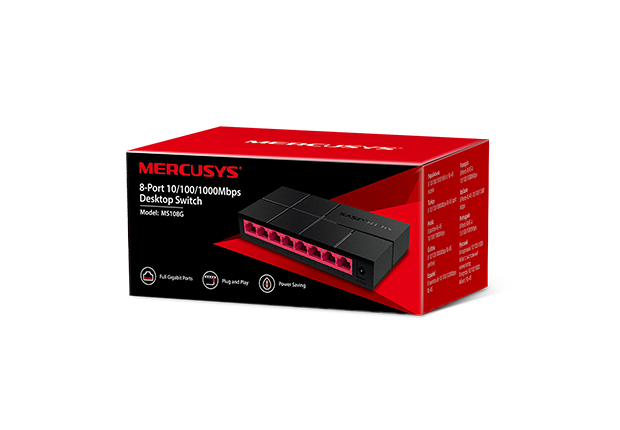Switch Mercusys MS108G 8 Puertos Gigabit Case Plástico