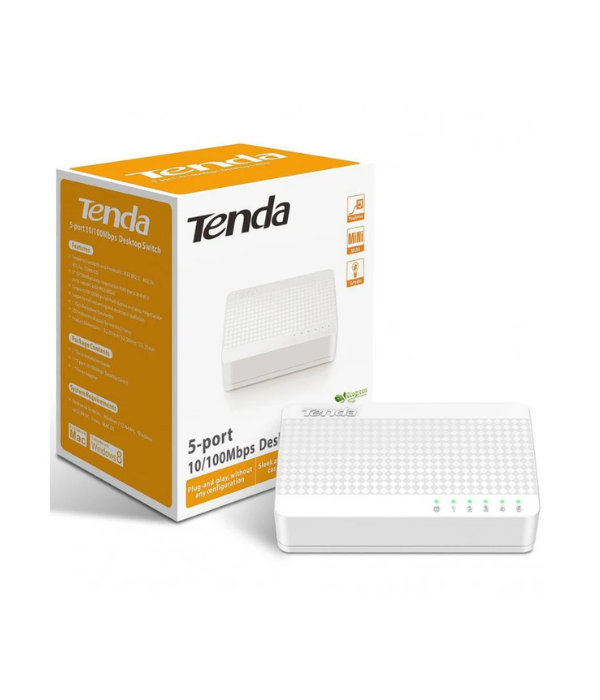 SWITCH TENDA N29533 S105: 5-PORT 10/100MBPS DESKTOP SWITCH ECOGREEN 01 POWER