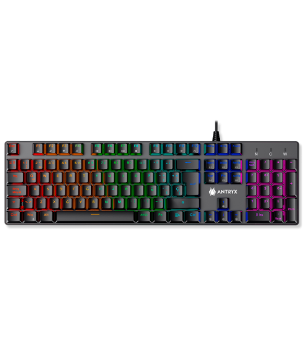 TECLADO ANTRYX MK760L BLACK RGB RAINBOW MECANICO BLUE SWITCH WIRED USB (PN:AMK-760LKBL-SP)