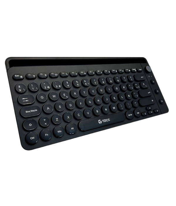 TECLADO BLUETOOTH TEROS TE-4064: 2.4GHZ + BT 3.0 + BT 5.2, 80 TECLAS, NEGRO