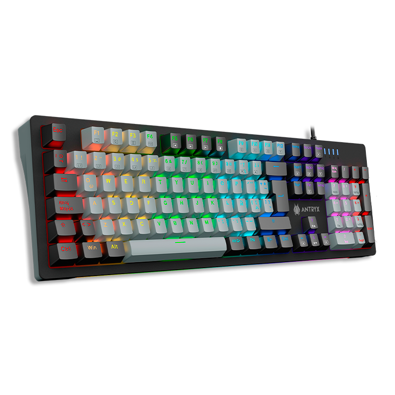 TECLADO MECÁNICO ANTRYX MK-860L: WHITE GRAY SWITCH RED ESPAÑOL