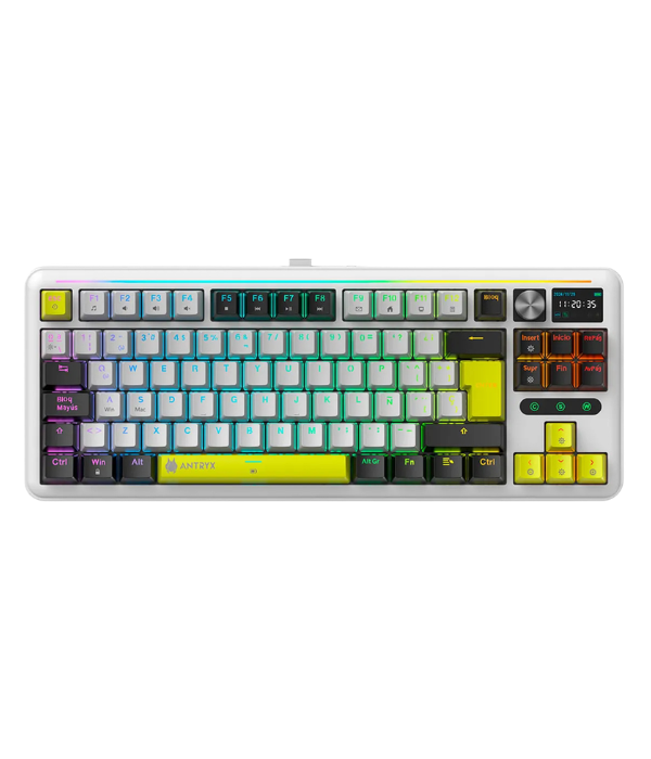 Teclado Mecánico Antryx TK950 Inalámbrico Blanco Switch Red