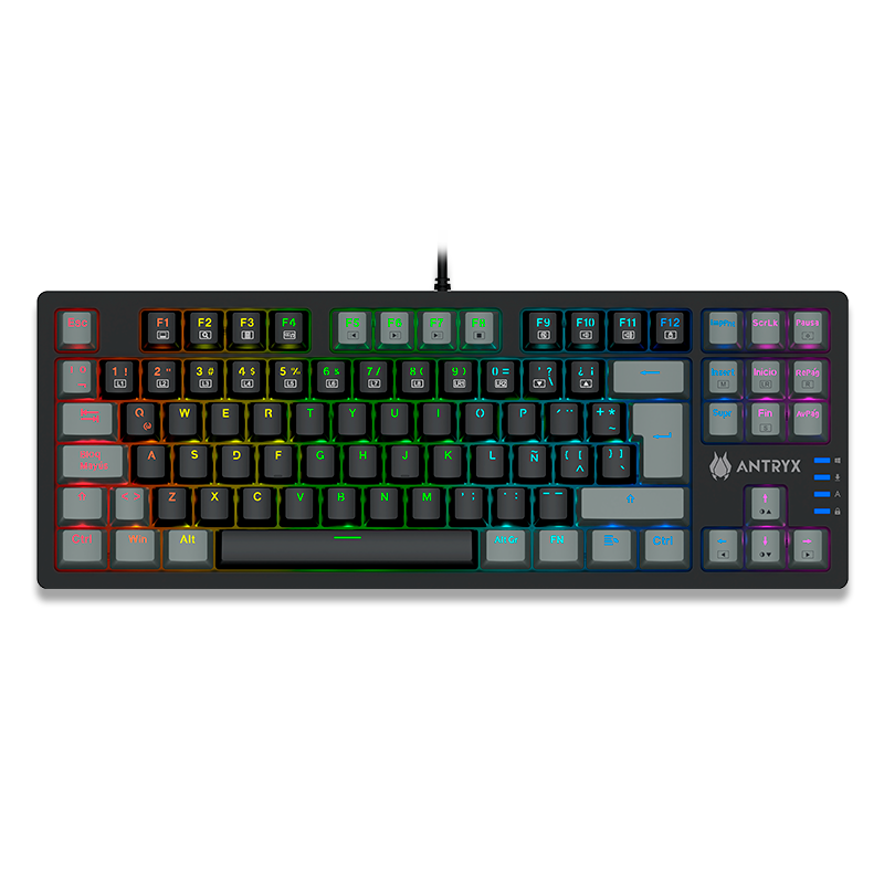 TECLADO MECÁNICO ANTRYX MK840L: WHITE Y GRAY RED SWITCH(AMK-CS840LWGRE.SP) TE