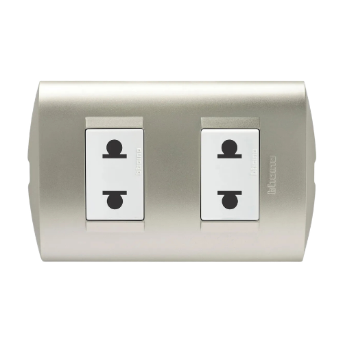 Tomacorriente Bticino 104141 Modus Style Universal Doble 2P Perla