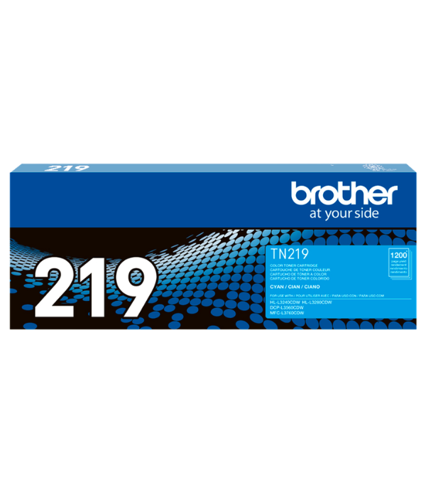 Tóner Brother TN-219C Cyan 1200 Páginas para L3560 L3760 L3280