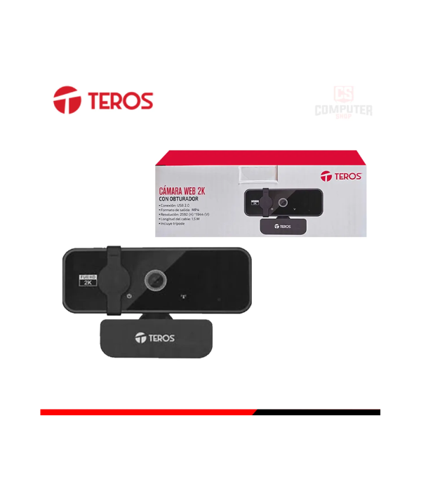 WEBCAM TEROS MMTE9072 TE9072: WEBCAM TEROS TE-9072, 2K, MICRÓFONO INCORPORADO